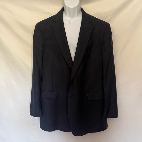 Vtg 90s PinStripe Mens Blazer 46R Preppy Wall Street USA Business Y2K Sopranos - Picture 16 of 16